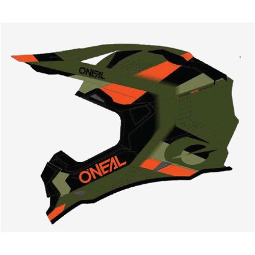 ONEAL 2SRS HELMET SPYDE V.23 - GREEN/BLACK/ORANGE