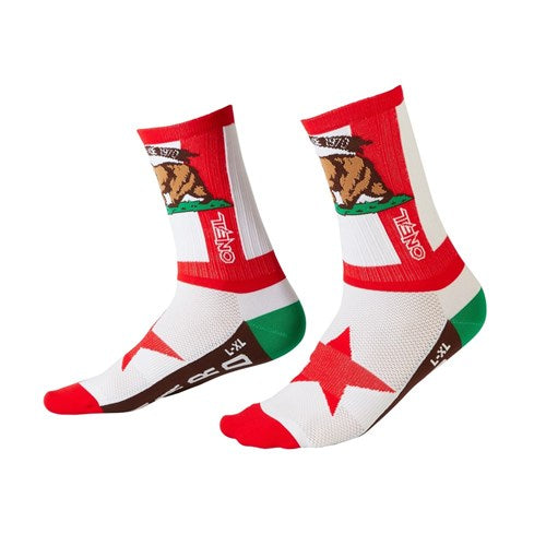 ONEAL 22 MTB PERFORMANCE SOCK CALIFORNIA RED/WHT/BROWN (43-46)