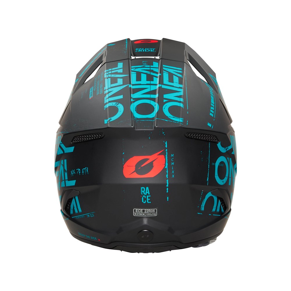 ONEAL 3SRS HELM STATIC V.25 - MATTE BLK/TEAL (XS)