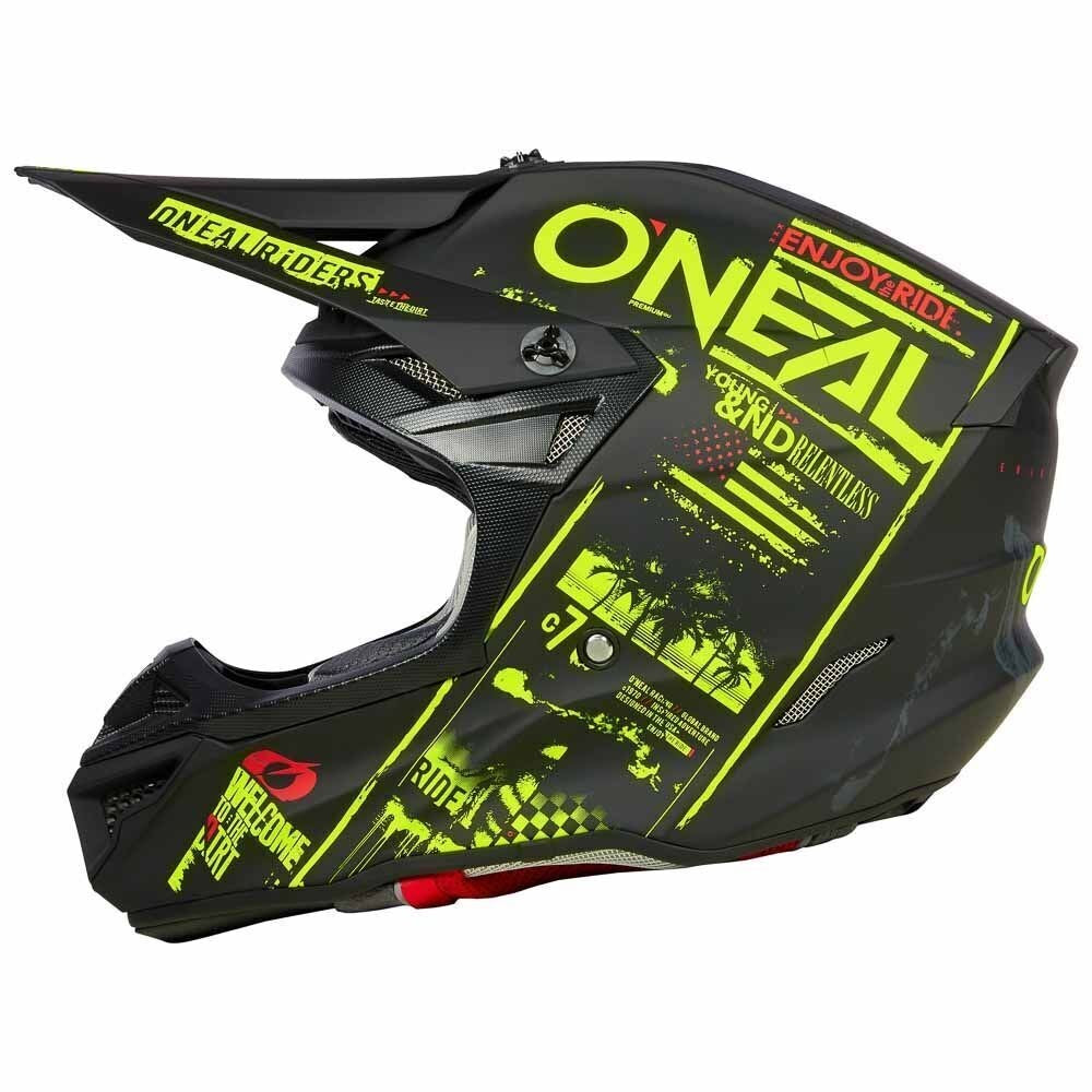 ONEAL 5SRS HELM ATTACK V.23 - BLK/N-YEL (LG) [ONC01] #