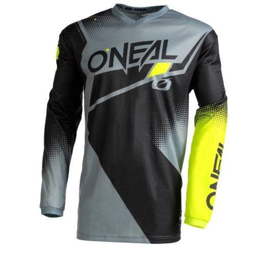 ONEAL ELEMENT JERSEY RACEWEAR V.22 - BLACK/GREY/NEON YELLOW