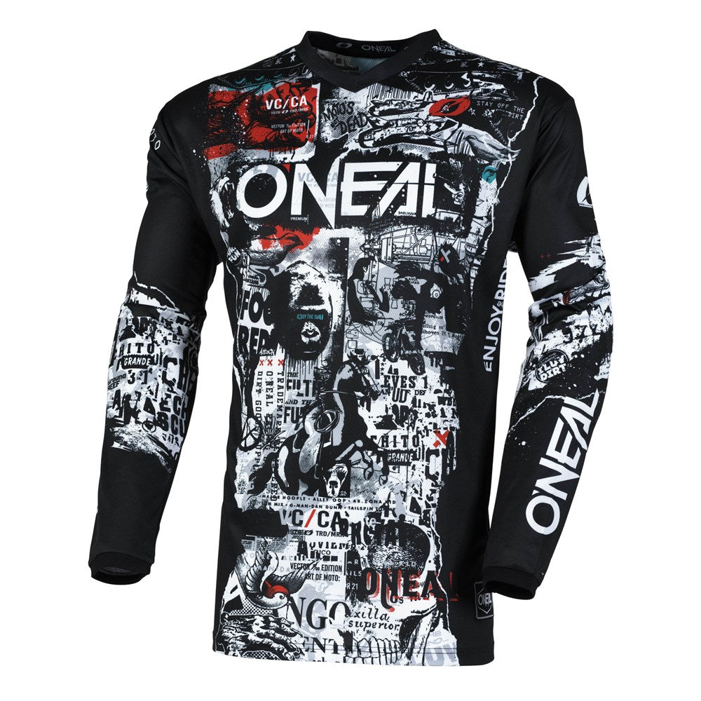 ONEAL ELEMENT JSY ATTACK V.25 - BLK/WHT (XL) [ONC01] #