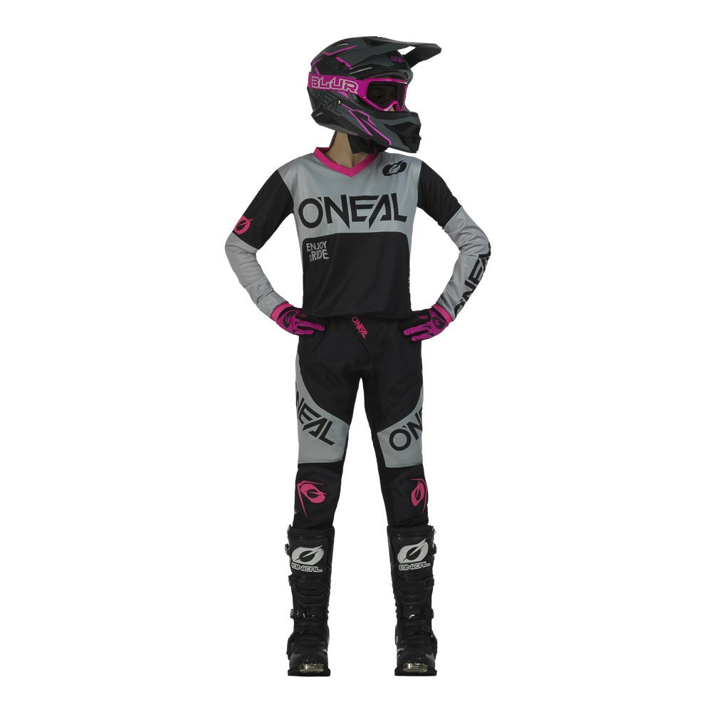 ONEAL ELEMENT GIRLS PANT RACEWEAR V.23 - BLK/PNK (22 - 5/6) [ONC01] #