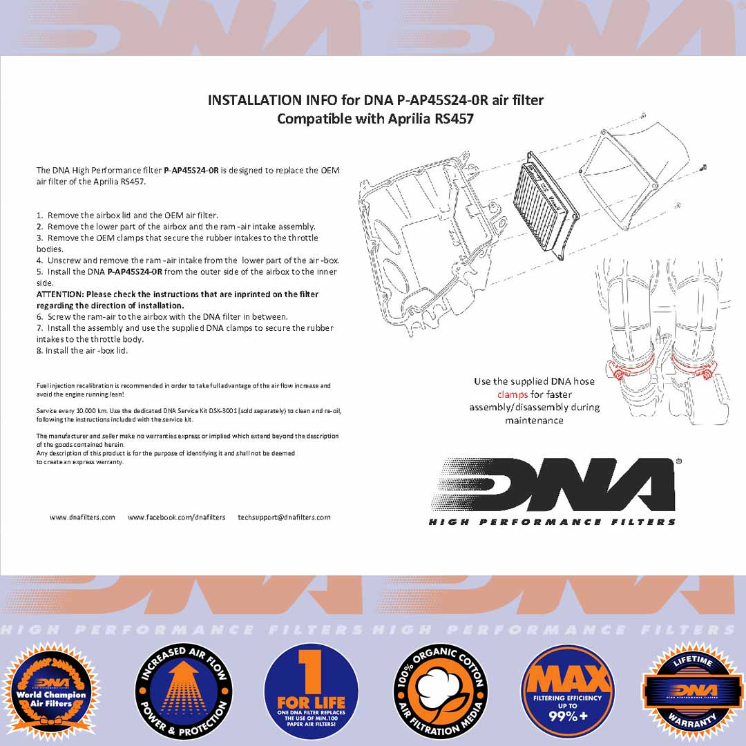 RS 457 24-25 - DNA AIR FILTER - P-AP45S24-0R
