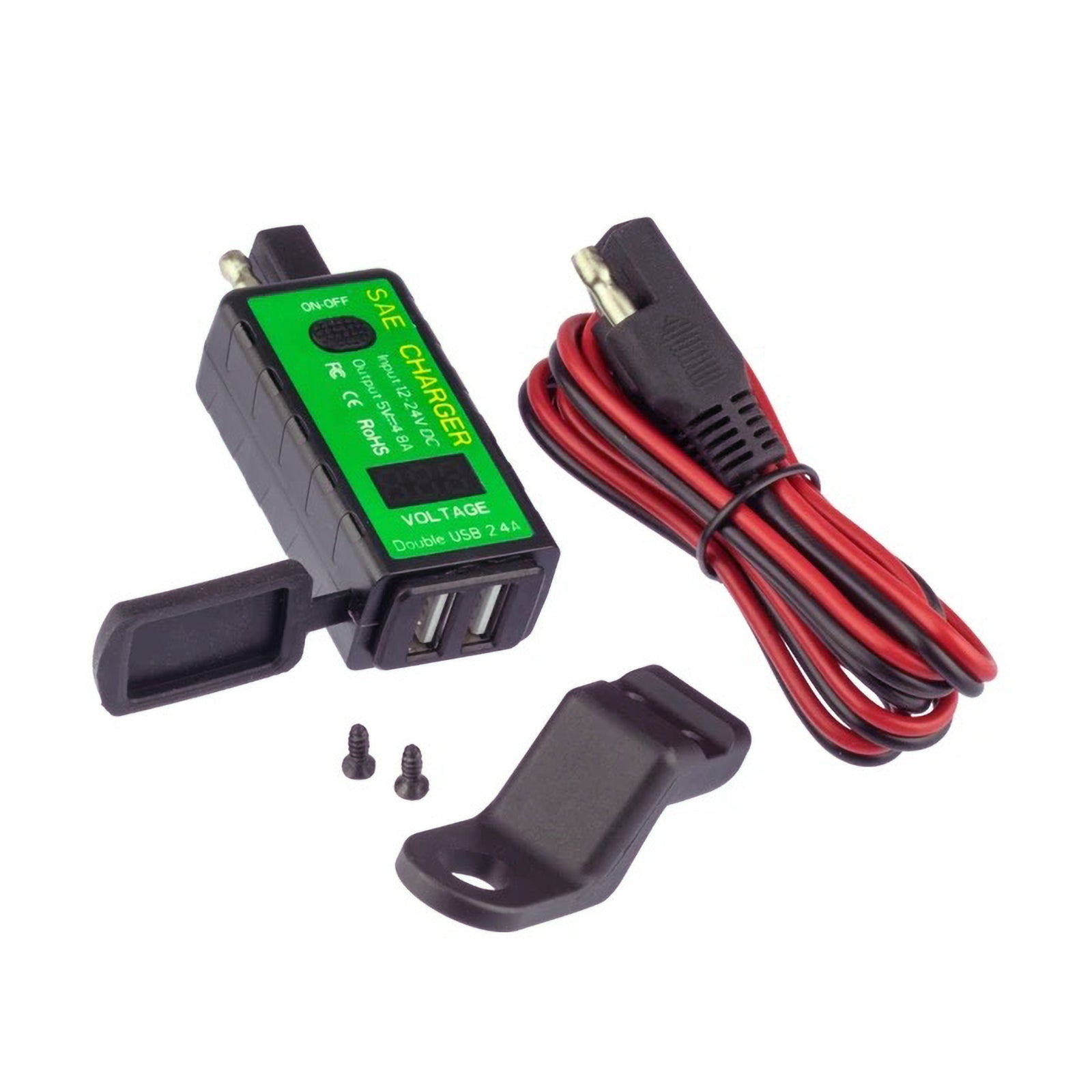Motoplug SAE to USB with Voltmeter