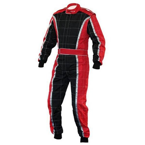 RJAYS RACESTAR LEVEL 2 KART SUIT ADULT BLACK/SILVER/RED (3XL)