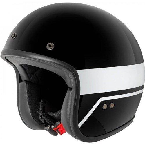 #RJAYS TROPHY HELM GLOSS BLK/WHT - WITH STUDS (XL)