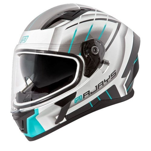 #RJAYS APEX III HELM SWITCH WHT/GRY/AQUA (SM)