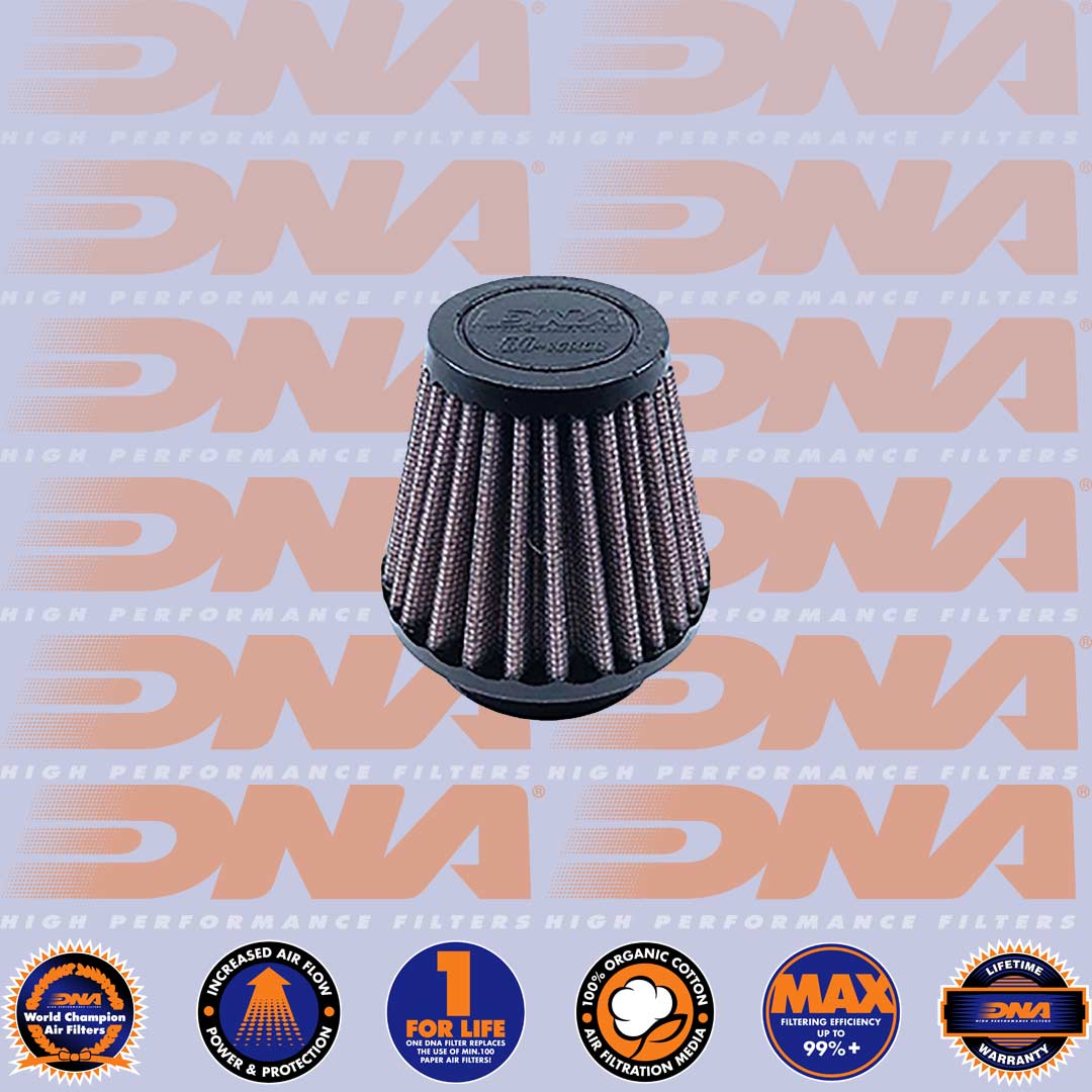 DNA FILTERS RUBBER TOP ROUND CLAMP ON 43mm INLET 70mm LENGTH AIR FILTER - RO-4300-7