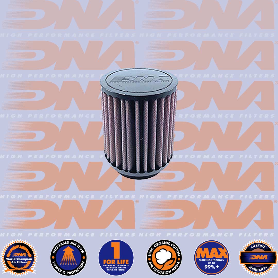 DNA FILTERS RUBBER TOP ROUND CLAMP ON 57mm INLET 102mm LENGTH AIR FILTER - RO-5700-12