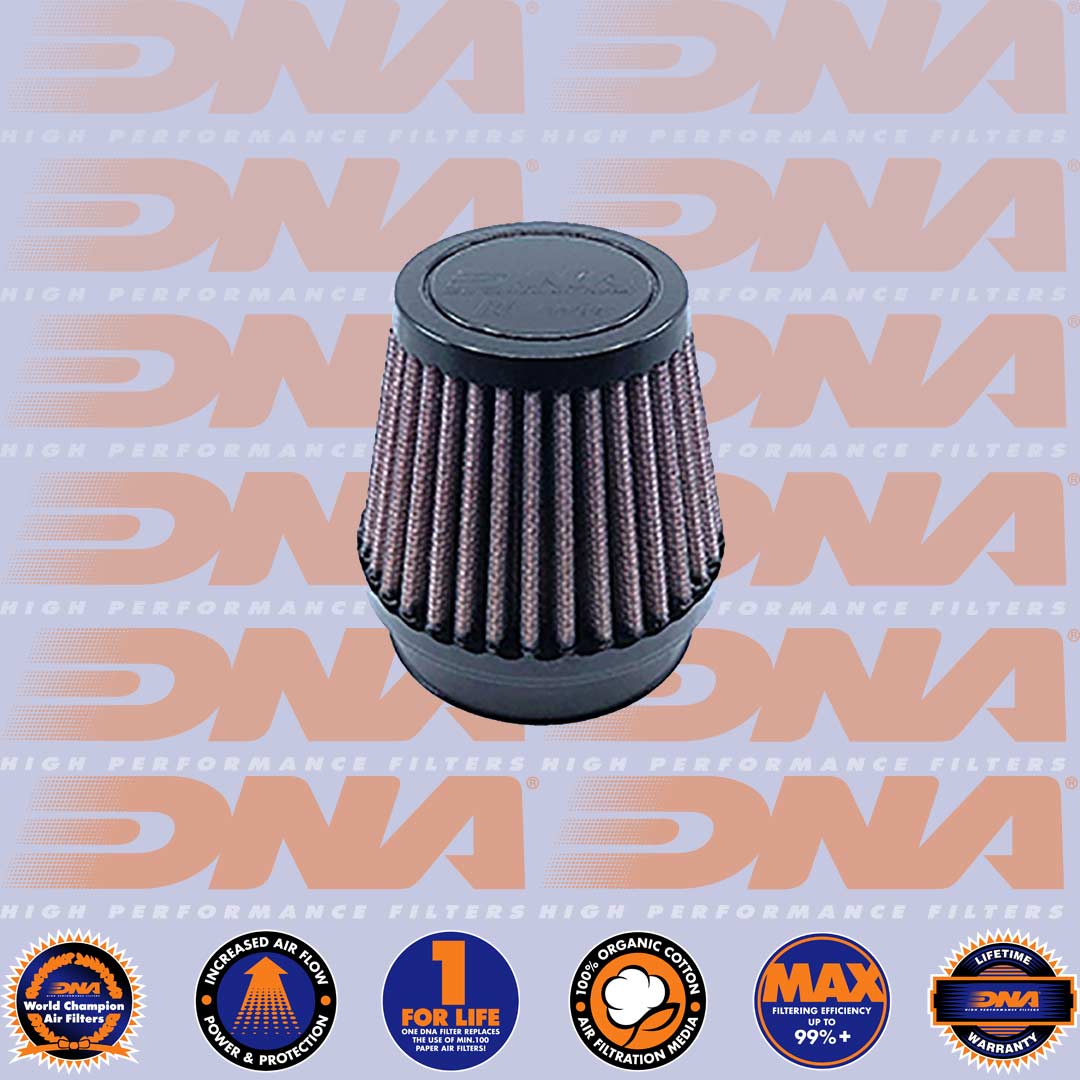 DNA FILTERS RUBBER TOP ROUND CLAMP ON 60mm INLET 87mm LENGTH AIR FILTER - RO-6000-87