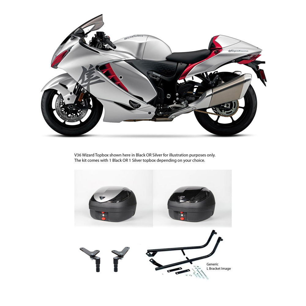 V36 Wizard Black Topbox Kit GSX 1300 R (HAYABUSA) 21-25 - S137V36BPBLK