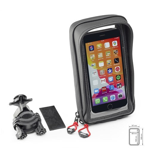 #GIVI UNIVERSAL PHONE HOLDER - XLARGE (IPHONE 6+/7+/8+/XS/XR) 9.7 x 18.9cm INNER