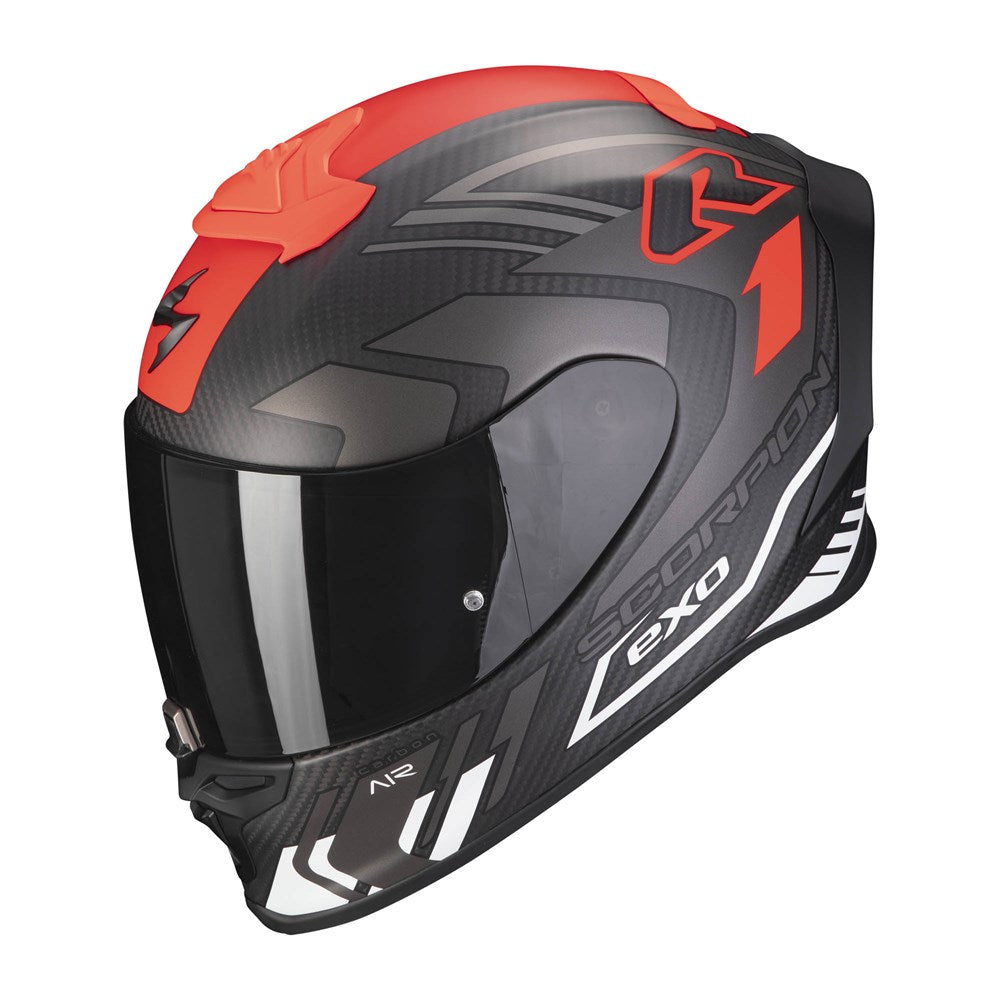 SCORPION EXO EXO-R1 EVO CARBON AIR SUPRA - MATTE BLACK/SILVER/WHITE (SM)