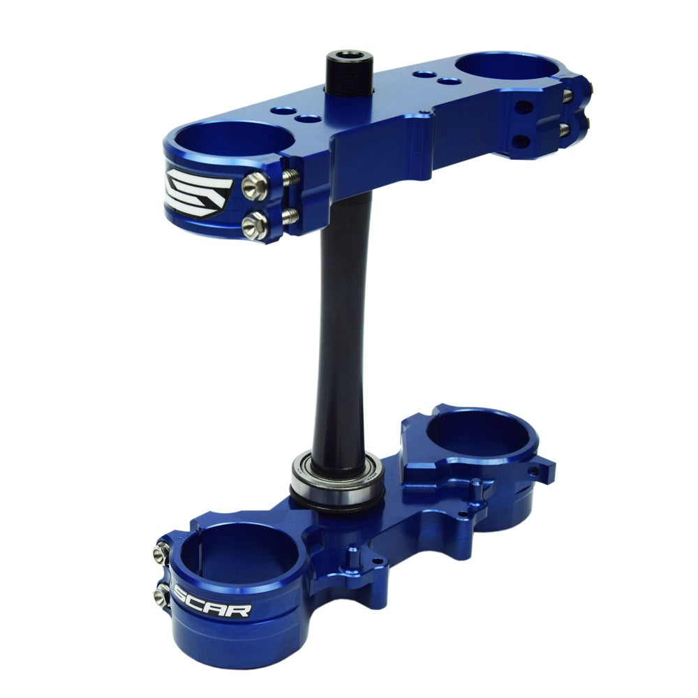 SCAR TRIPLE CLAMPS YAMAHA YZ250/450F YZ250/450FX  WR250/450F FANTIC XX /XXF (22MM OFFSET) BLU