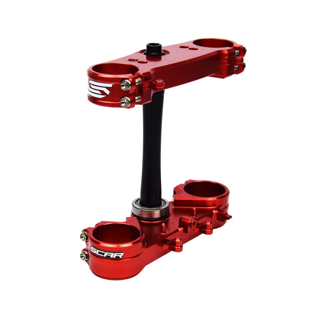 SCAR TRIPLE CLAMPS HONDA CRF250R 14-21 / CRF450R 13-20 (22MM OFFSET) RED