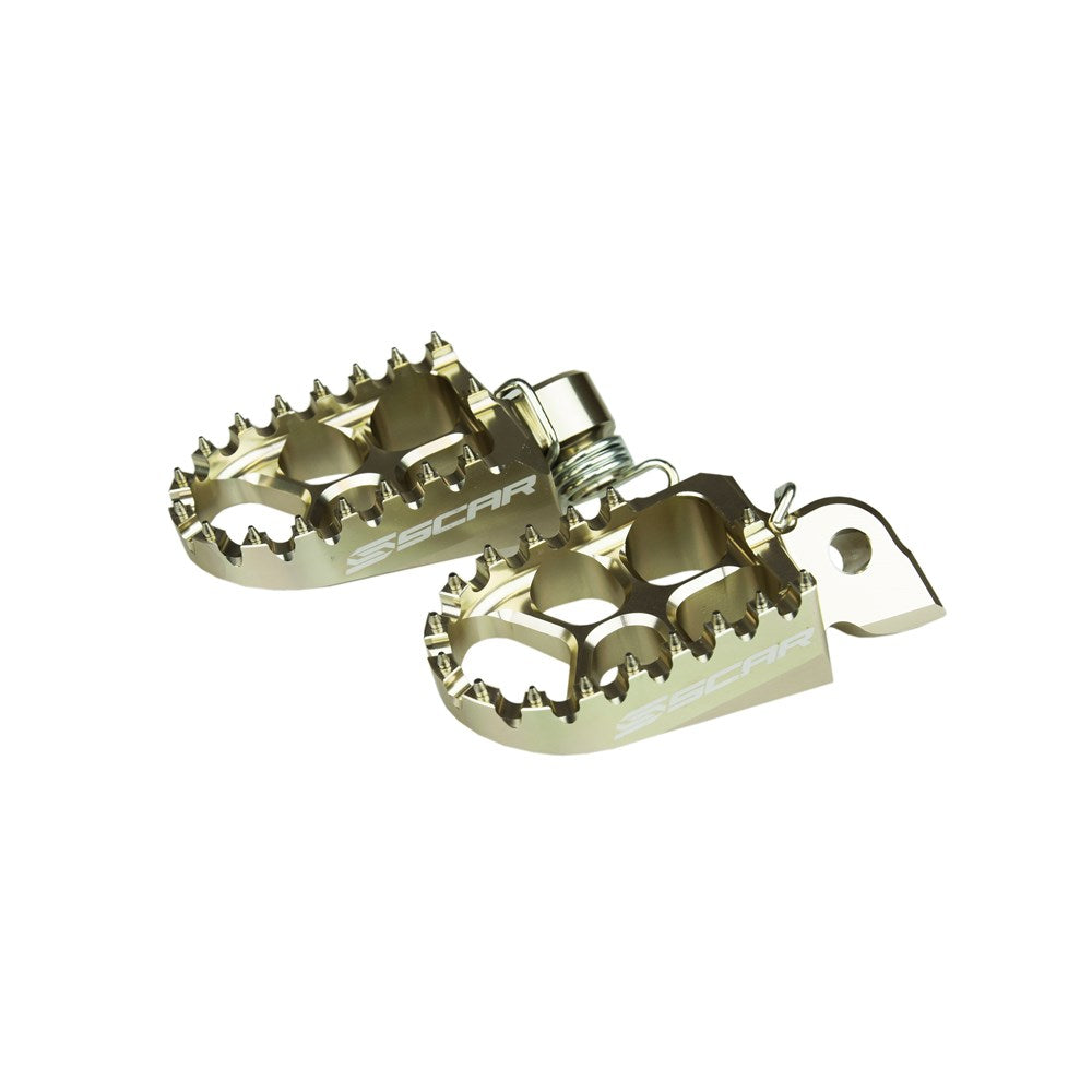 SCAR EVO SILVER FOOTPEGS KTM SX-SXF-EXCF 1998-15 / HUSKY TC-TE-FC-FE 2014-15 - 57MM WIDE