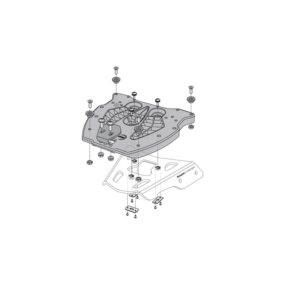 Adapter plate for ALU-RACK. For TRAX top case. Black. (GPT.00.152.400)