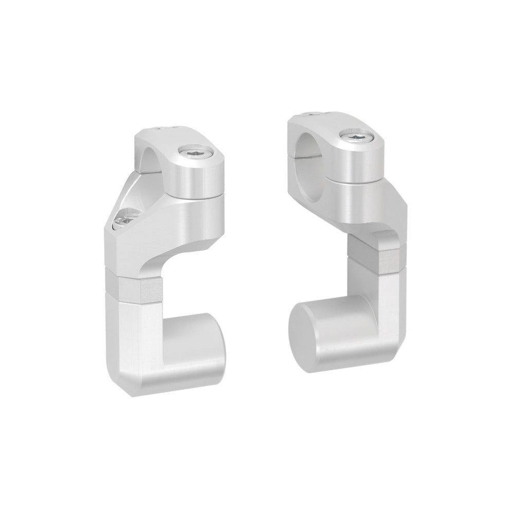 Vario bar back for diam 22 mm handlebar. Up/back variable. Silver. (LEH.00.039.170/S)