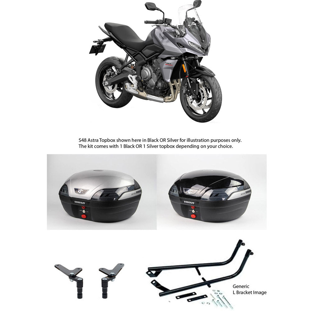S48 Astra Black Topbox Kit 660 TIGER SPORT 22-25 - T052S48BPBLK