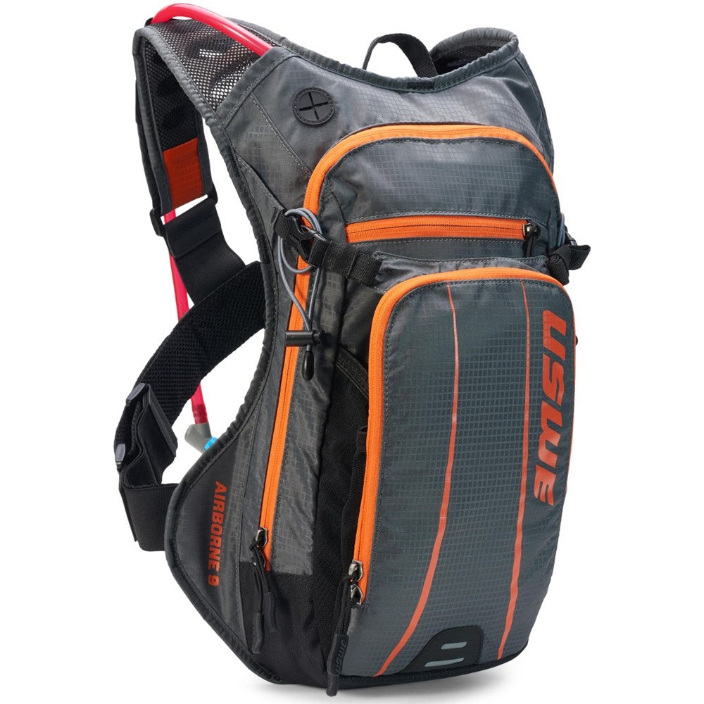 USWE AIRBORNE 9L MTB HYDRATION PACK GRY/ORG #