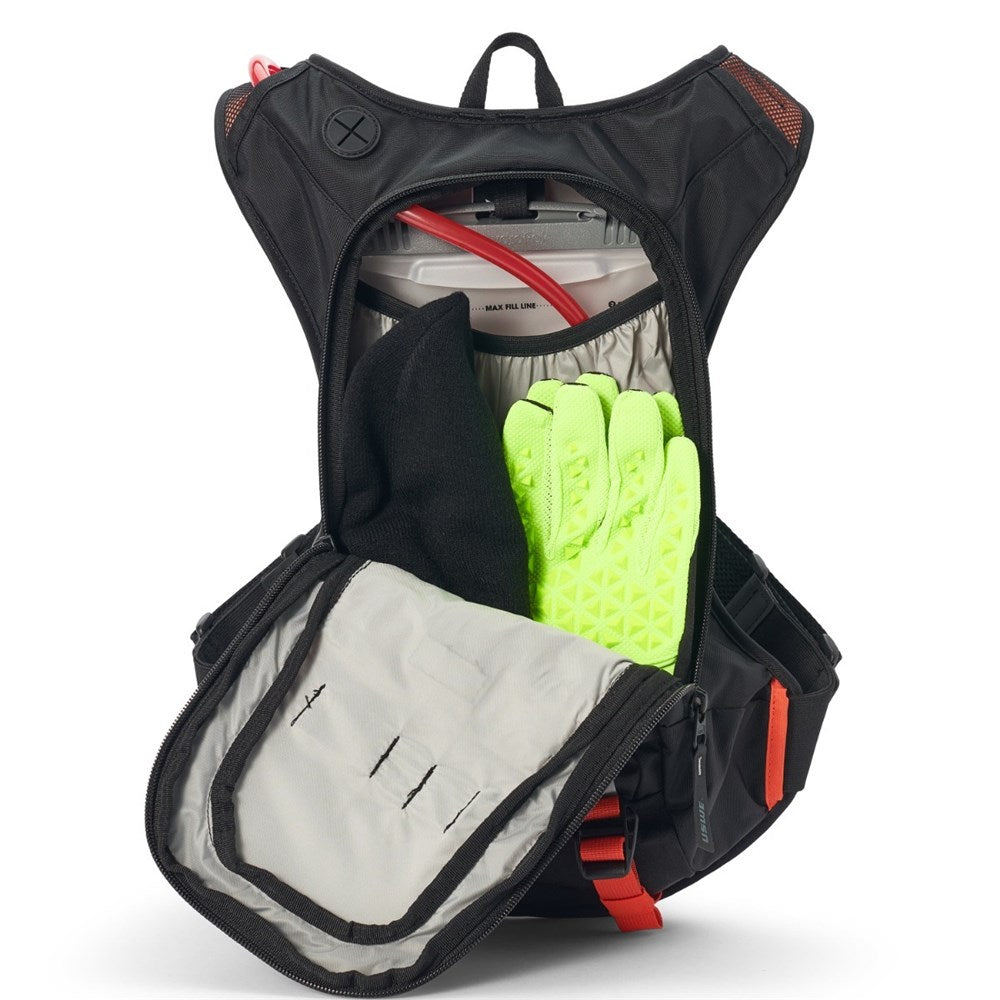 USWE RAW 12L DIRT BIKING HYDRATION PACK BLK/FACTORY ORG (MOTO HYDRO) [SPC01]