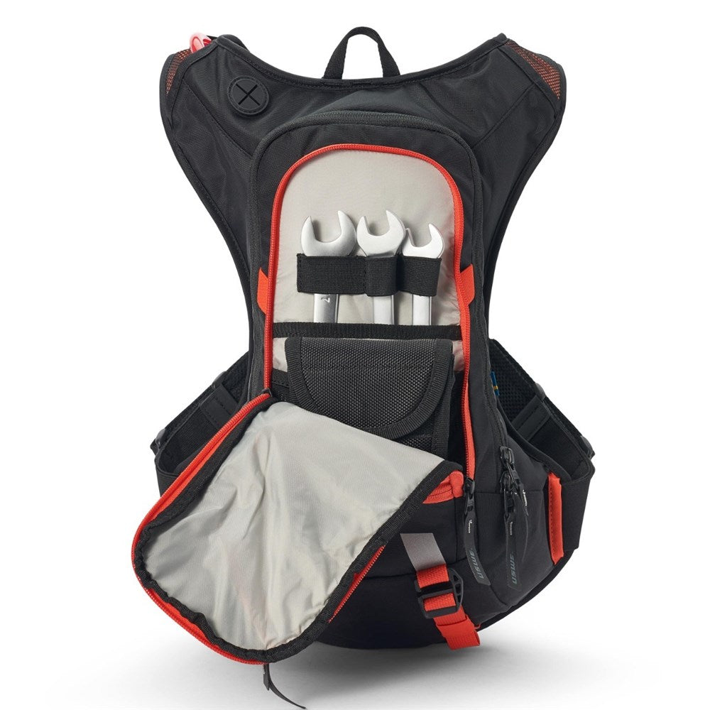 USWE RAW 12L DIRT BIKING HYDRATION PACK BLK/FACTORY ORG (MOTO HYDRO) [SPC01]