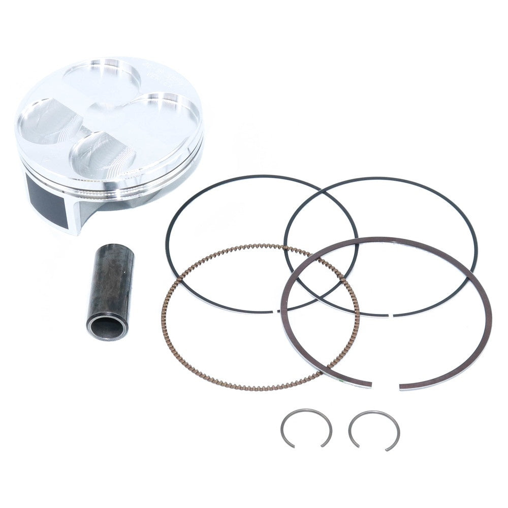 Vertex Forged Replica Piston kit; Kit includes: Piston, rings, pin, clips (Piston, Ring Set, & Circlips).Yamaha YZ250F 76.96MM 13.3:1 CR 2019