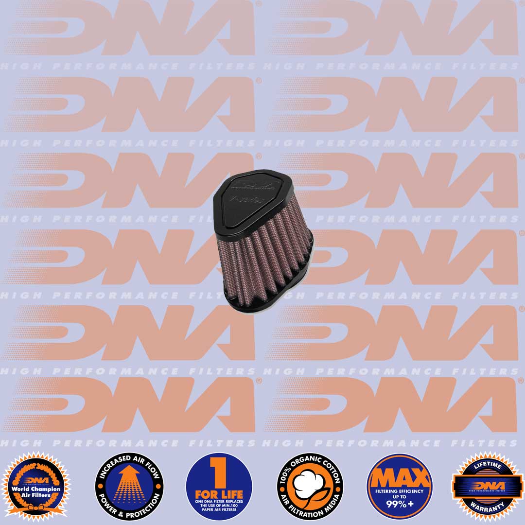 DNA FILTERS RUBBER TOP HEXAGONAL CLAMP ON 38mm INLET 68mm LENGTH AIR FILTER - V-3800