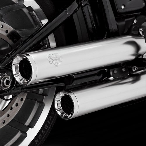 USE V16716 - V & H ELIMINATOR 300 SLIP-ONS PCX CHROME SOFTAIL 18-24 (FITS: HERITAGE + DELUX)