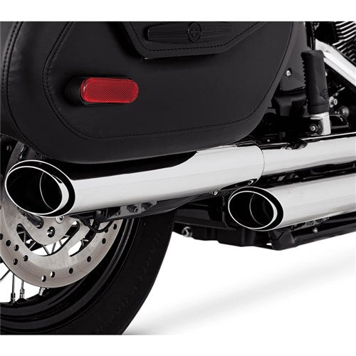 V&H TWIN SLASH 3IN SLIP-ONS PCX CHROME SOFTAIL 18-22 (FITS: HERITAGE + DELUX) (WAS V16879)