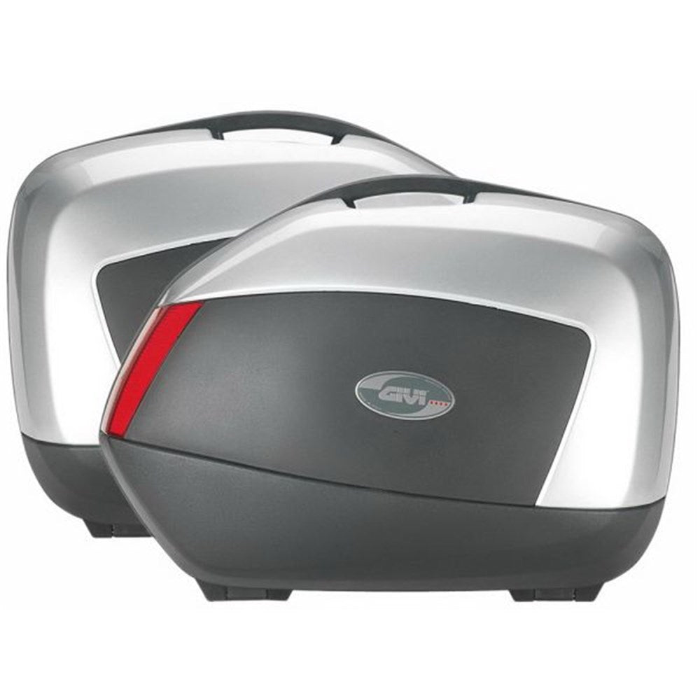 GIVI SIDE CASES (PAIR) 35L EACH BLACK/RED/SILVER (ONLY FOR USE WITH PLX/PLXR FRAMES) [ONC01] #