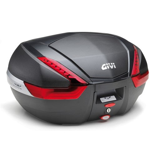 GIVI MONOKEY TOPCASE 47L BLACK/RED CARBON INSERT