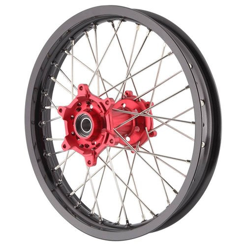 X TECH HONDA CR/CRF/X 2.15x18 REAR BLK RIM/RED HUB/SLV SPK