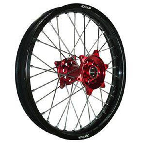 X TECH HONDA CRF150R 08-23 1.40x17 FRONT BLK RIM/RED HUB/SLV SPK