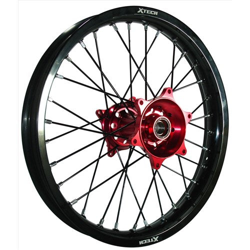 X TECH KTM/HUSQ/GAS GAS 2.15x18 REAR BLK RIM/RED HUB/SLV SPK