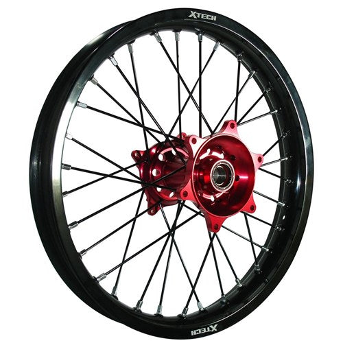 X TECH KTM/HUSQ/GAS GAS 2.15x18 REAR BLK RIM/RED HUB/BLK SPK