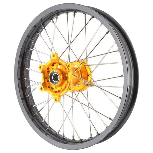 X TECH SUZ RMZ 2.15x19 REAR BLK RIM/GLD HUB/SLV SPK