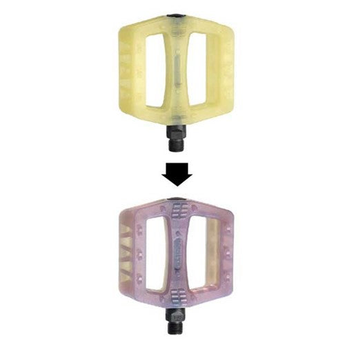 #X-TECH PEDAL BMX PLASTIC 9/16 INCH UV YELLOW - BROWN (2K)