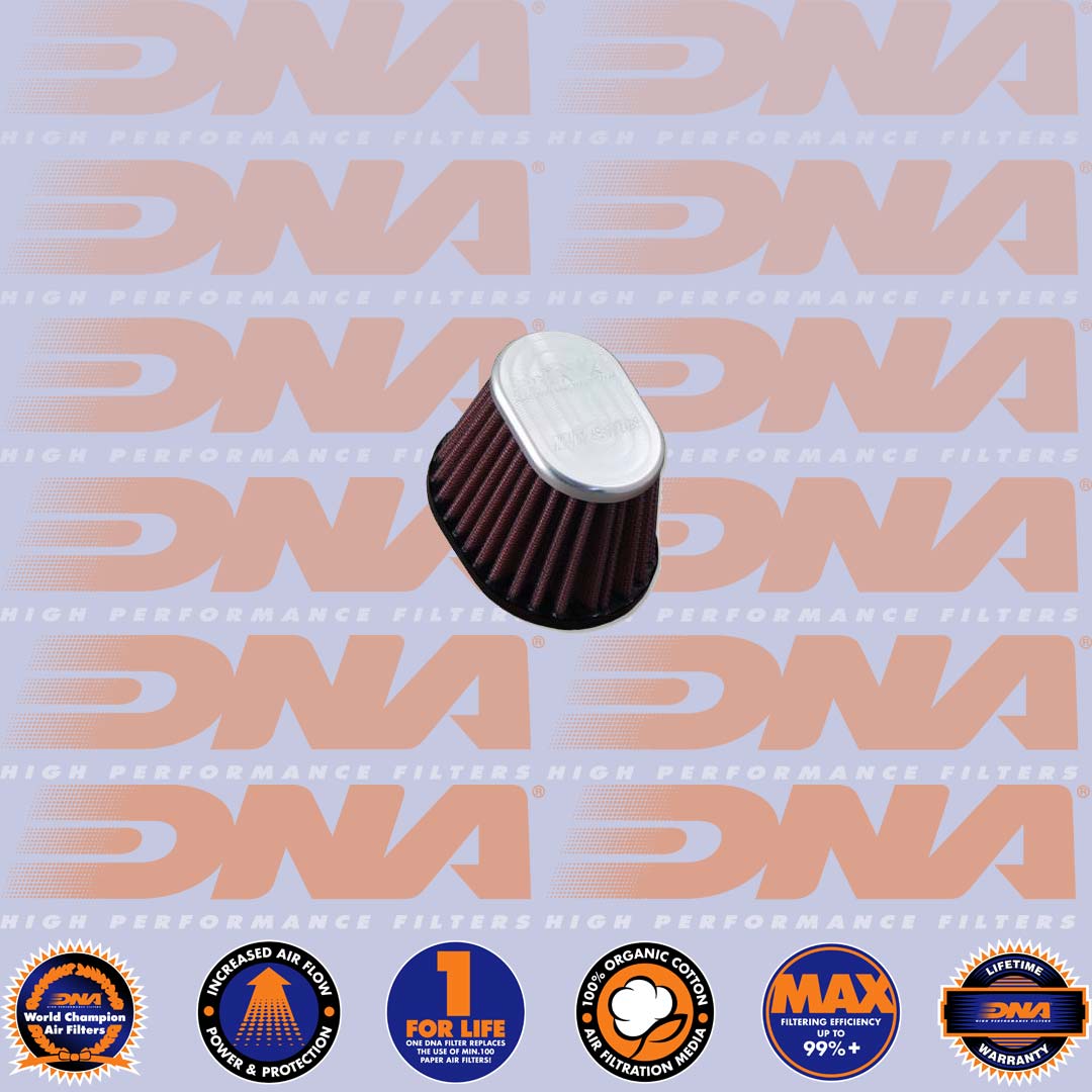 DNA FILTERS CNC TOP OVAL CLAMP ON 51mm INLET 68mm LENGTH AIR FILTER - XVO-5100