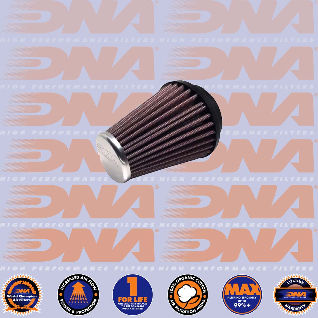 DNA FILTERS CNC TOP ROUND CLAMP ON 57mm INLET 100mm LENGTH AIR FILTER - XVR-5700-10