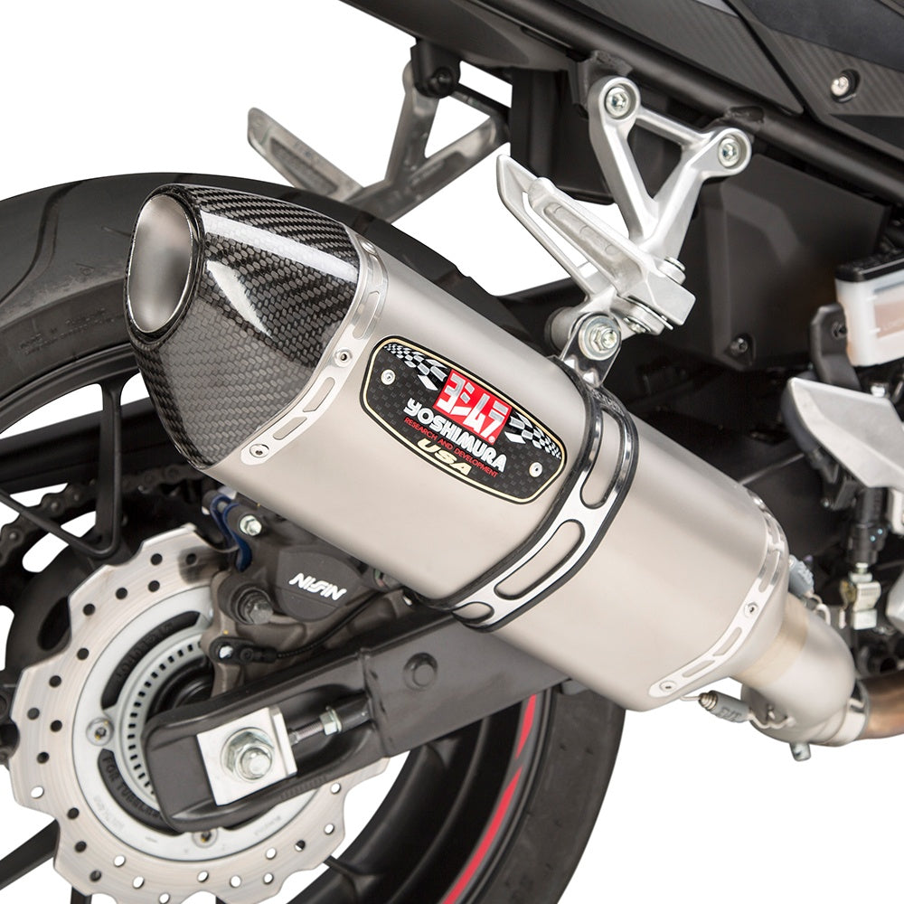 Yoshimura CBR500R 16-25 R-77 Stainless Slip-On Exhaust, w/ Stainless Muffler