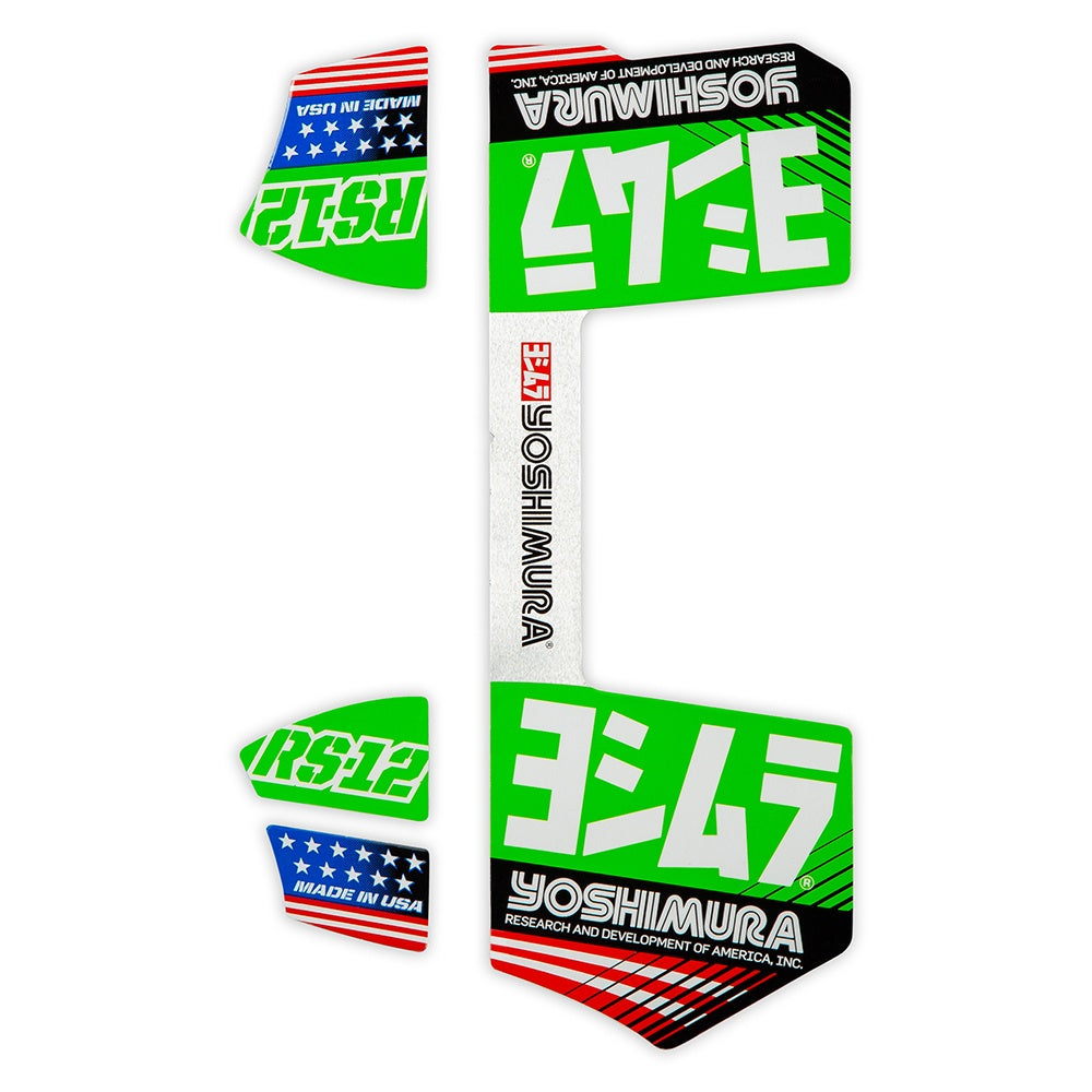 Yoshimura RS-12 OE Branded Four Piece Decal Set - Green