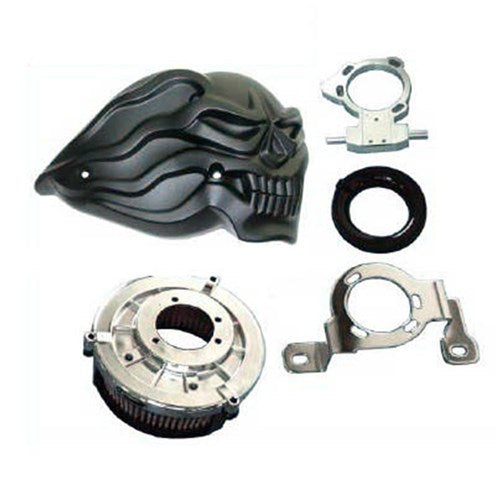 #ZODIAC SKULL AIR CLEANER KIT BLK 99-07 BIG TWIN TWINCAM CV/DELPHI