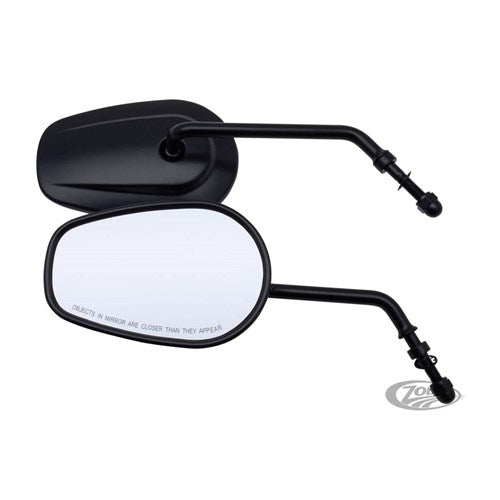 ZODIAC MIRROR SET OEM STYLE TEARDROP SHORT 4 STEM BLACK