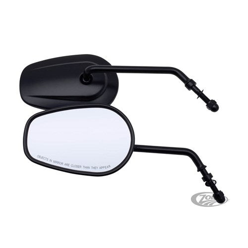 ZODIAC MIRROR SET OEM STYLE TEARDROP SHORT 5 STEM BLACK