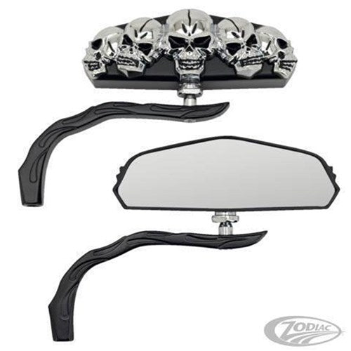 #ZODIAC SKULL VISION MIRROR SET BLK