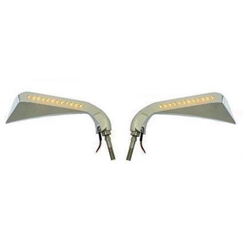 ZODIAC AVENGER MIRRORS PAIR CHROME W/LED