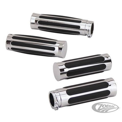 ZODIAC STREAMLINER RAIL GRIPS CHROME SUIT 1INCH H/BARS