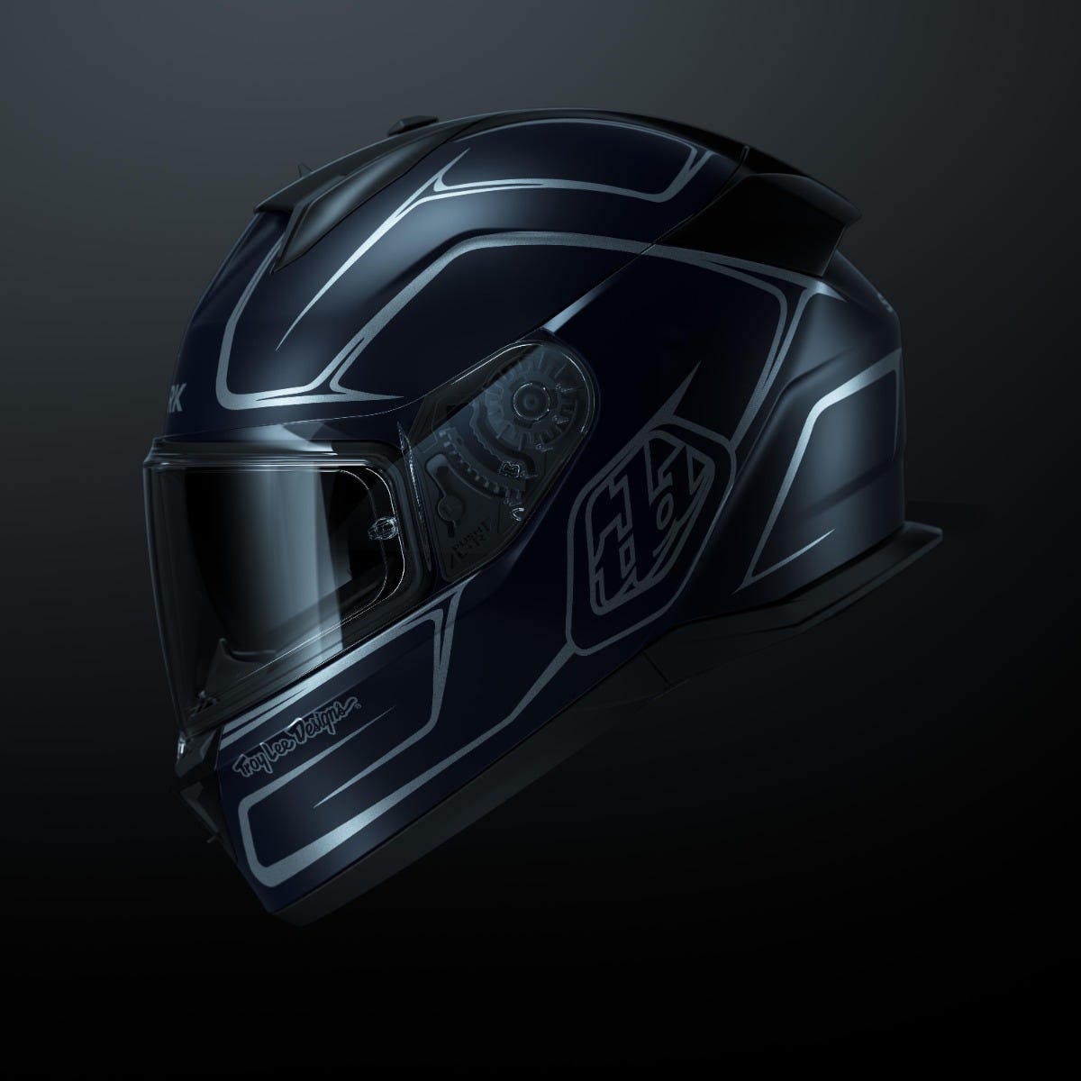 Shark D-Skwal 3 Drone Mat Helmet - Troy Lee Designs - Blue/Silver